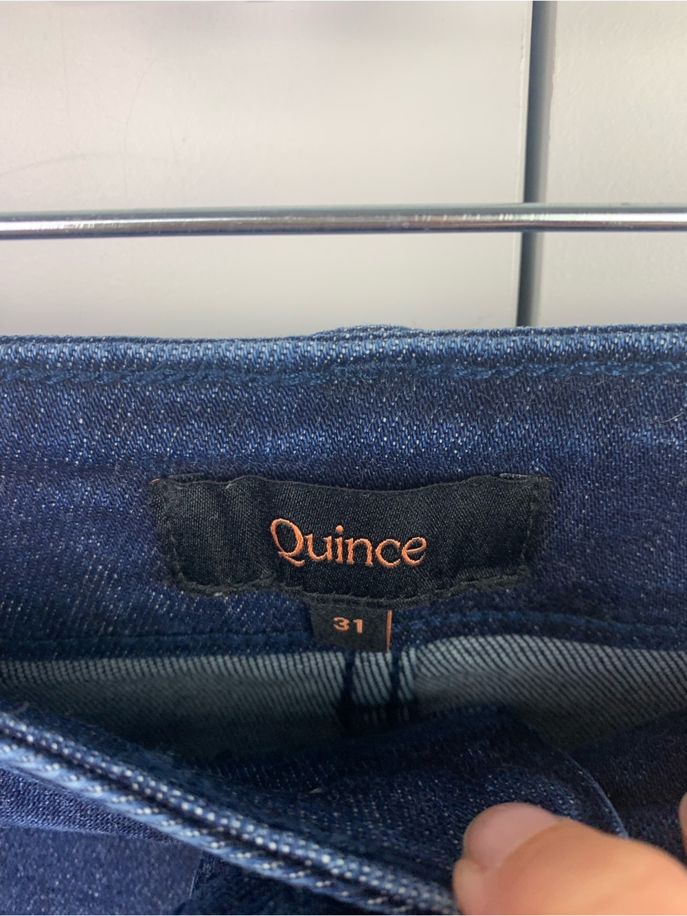 Quince Size 31 Bella Stretch Patch Pocket Wide Leg Jeans Ankle 26 In Dark Wash - Picture 5 of 11